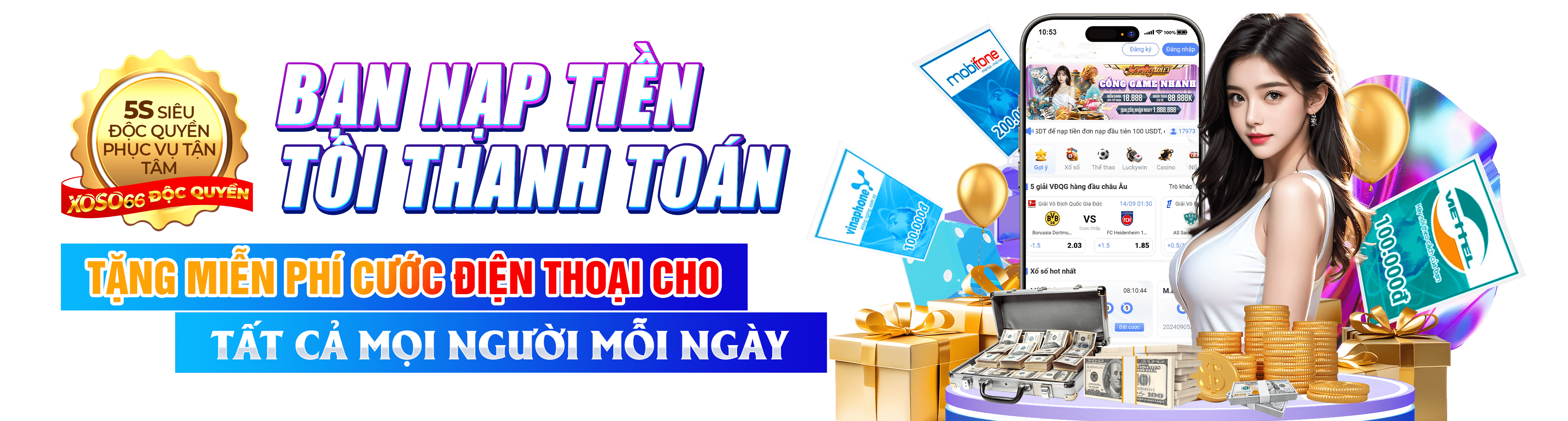 Hình ảnh quảng cáo của vb9 hiển thị nền tảng và các lợi ích